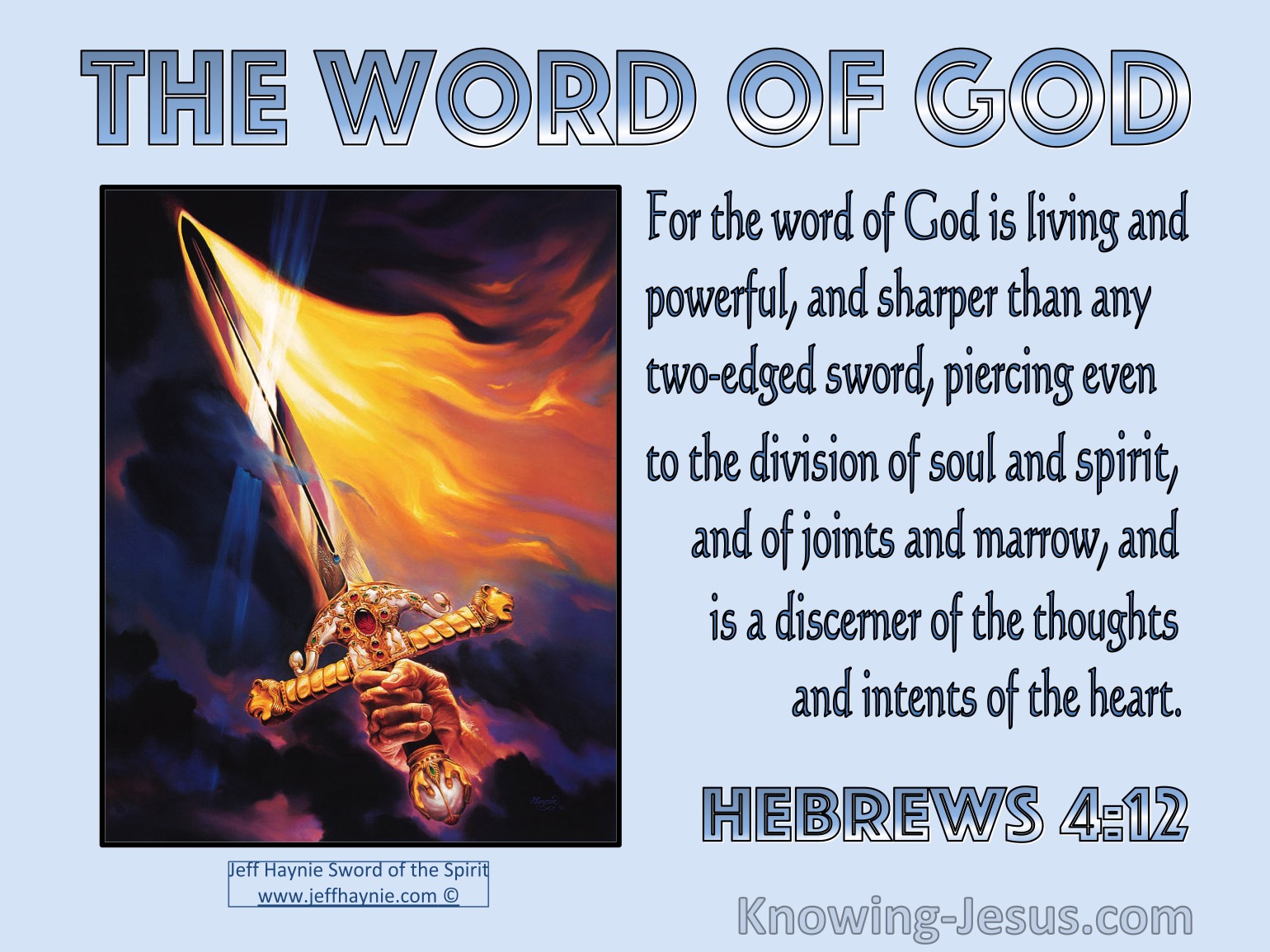 Hebrews 4 12 The Word Of God Is Living Powerful And Sharper Than A Two Edged Sword Blue 